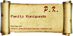 Panitz Kunigunda névjegykártya